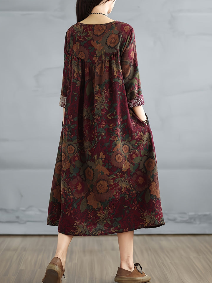 Velmira™ - Retro Linen Maxi Dress