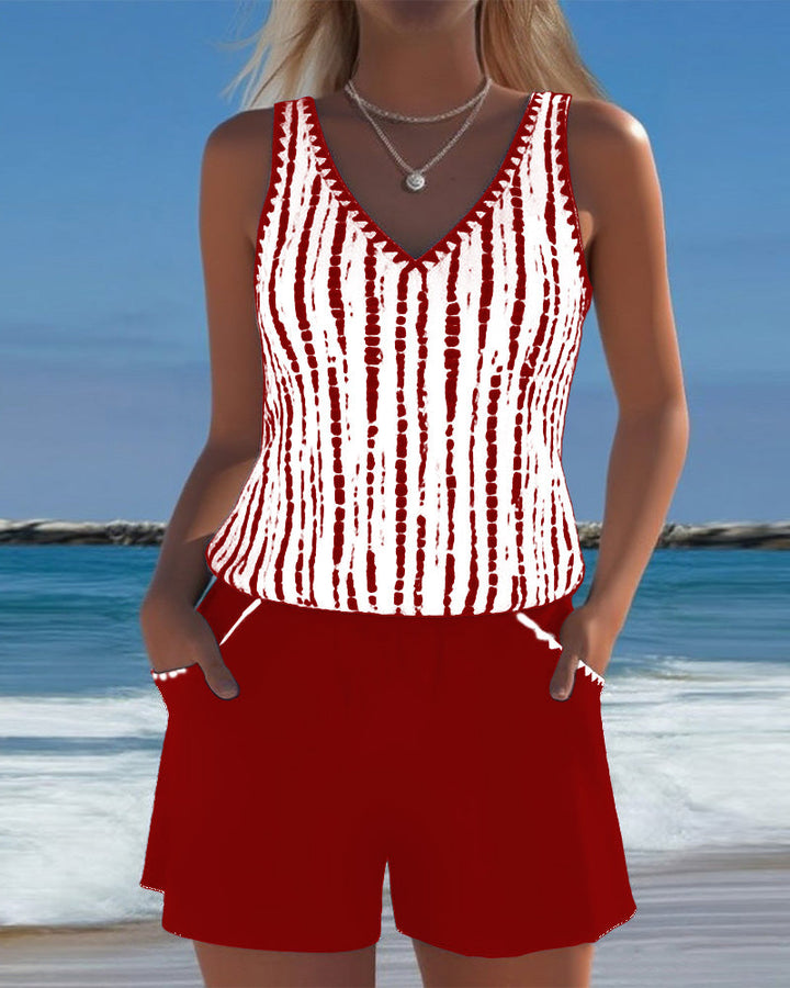 Leslie - Classicl Tankini Shorts Set