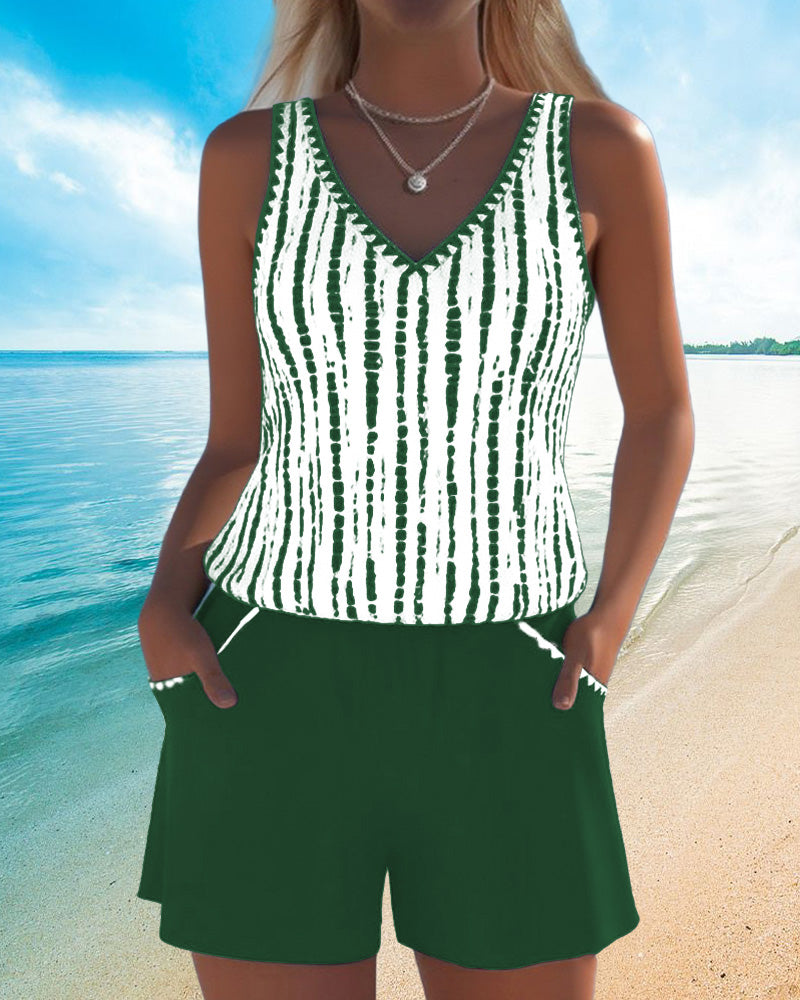 Leslie - Classicl Tankini Shorts Set