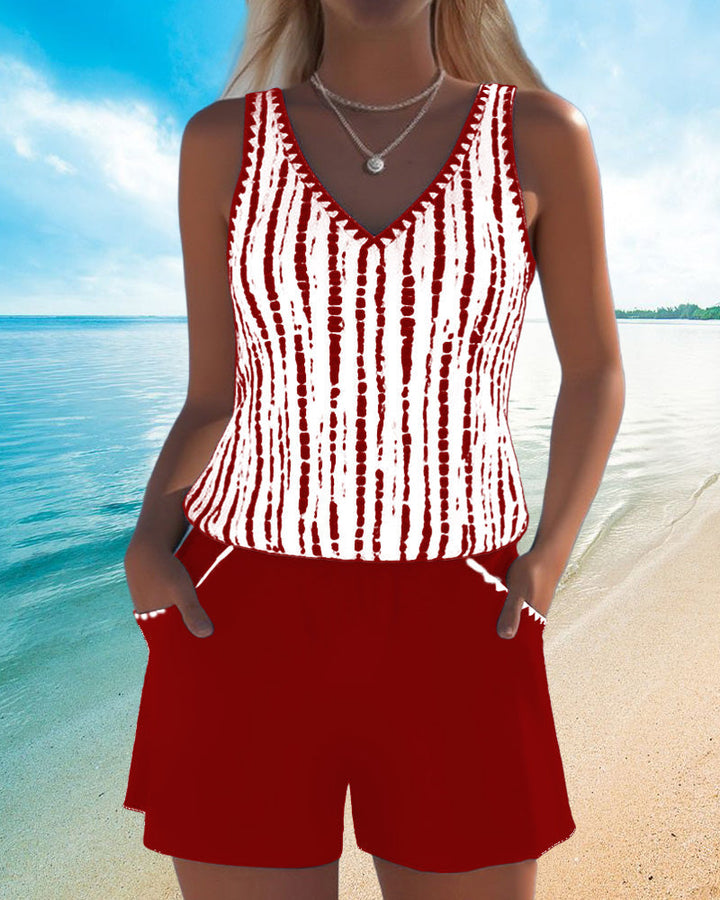 Leslie - Classicl Tankini Shorts Set