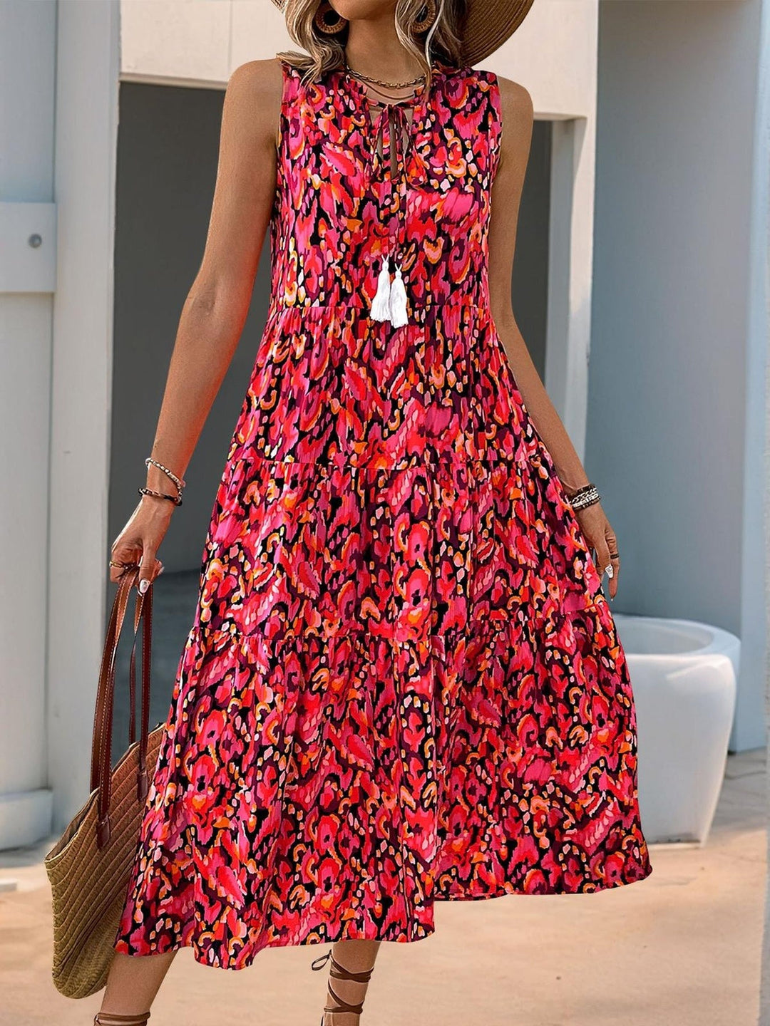 Floriva™ - Breezy A-Line Midi Dress