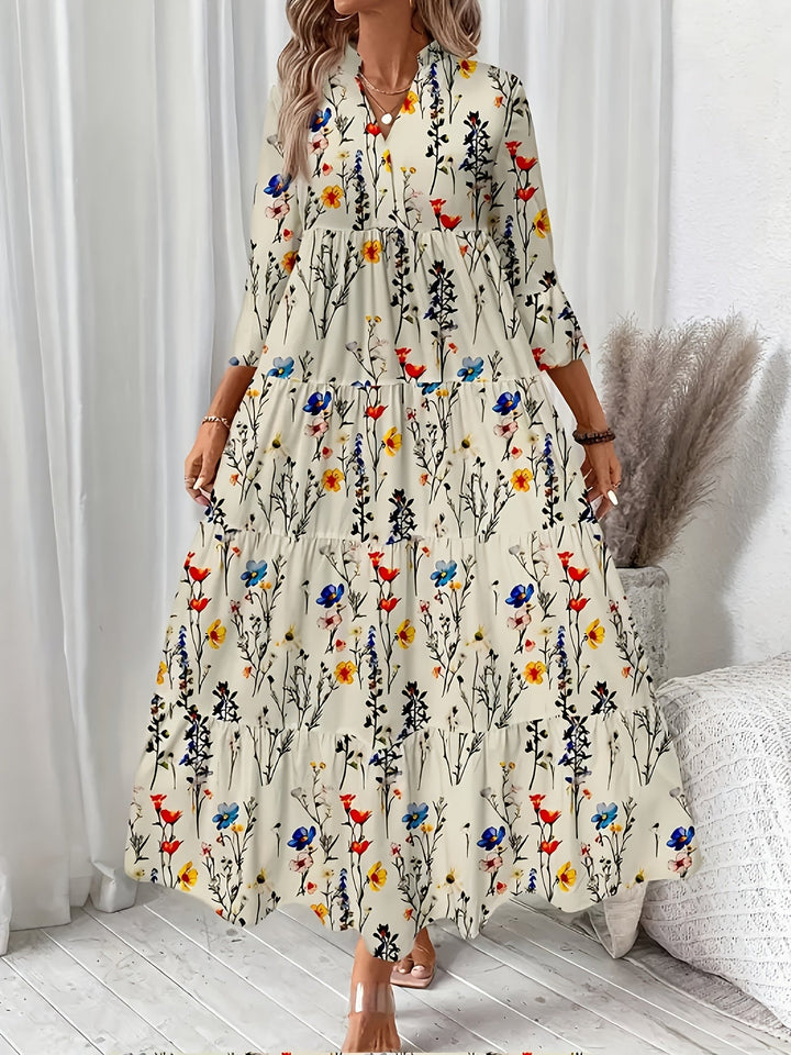 Ines™ - Floral Frill Pleated Dress