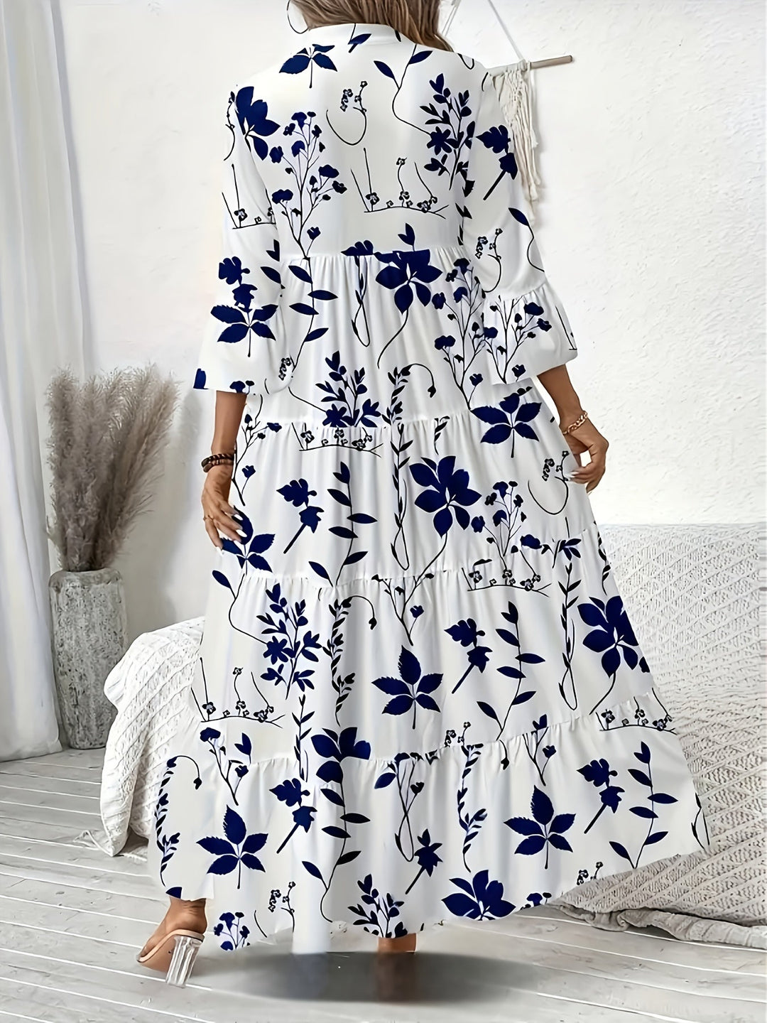 Ines™ - Floral Frill Pleated Dress