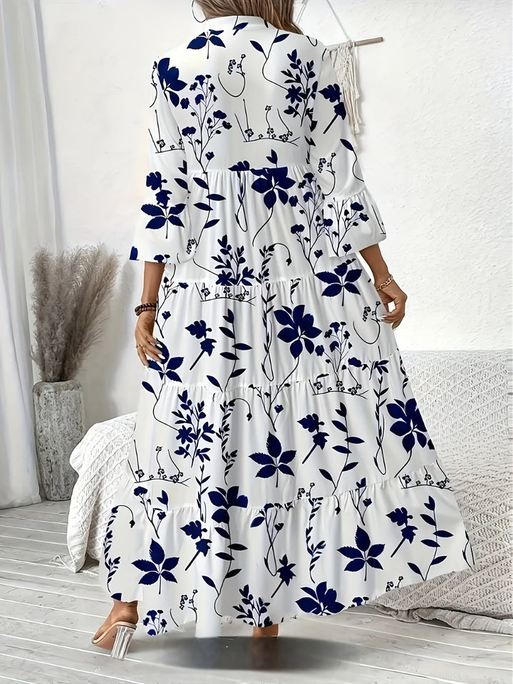 Ines™ - Floral Frill Pleated Dress