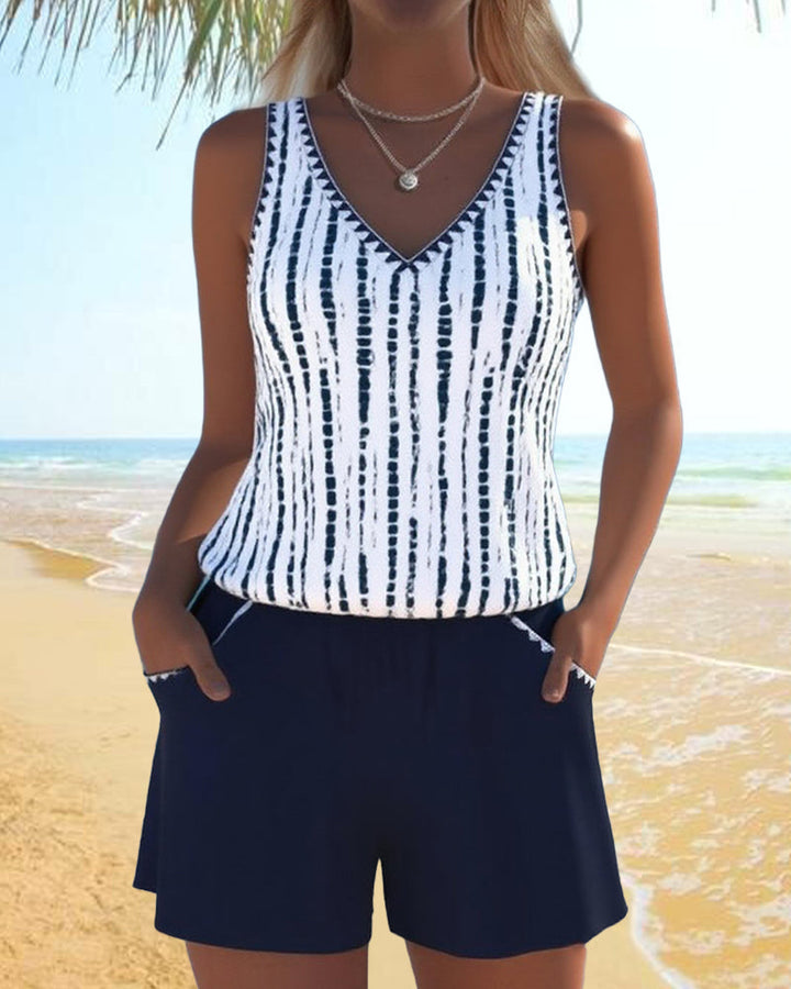 Leslie - Classicl Tankini Shorts Set