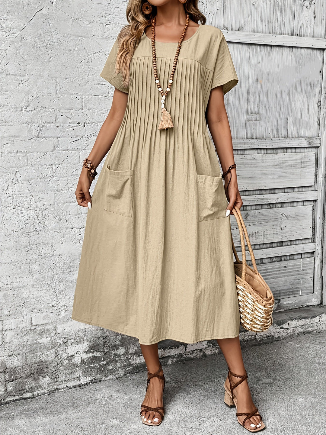 Serlina™ - Retro Pleated Midi Dress
