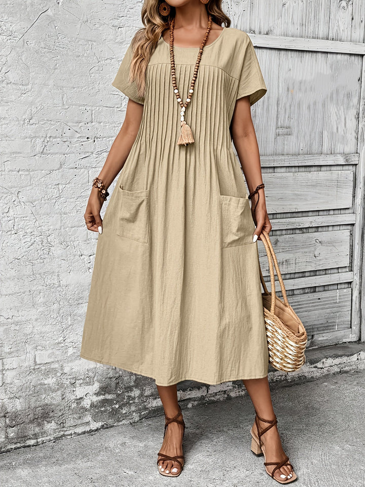Serlina™ - Retro Pleated Midi Dress