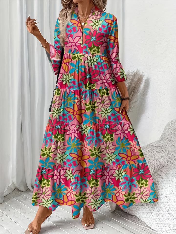 Ines™ - Floral Frill Pleated Dress