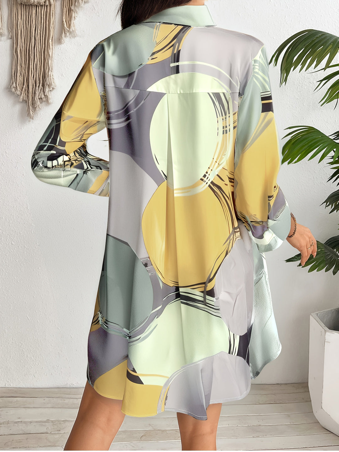 Marvella™ - Modern Print Shirt Dress