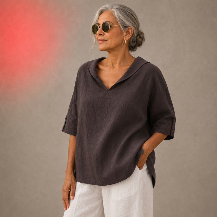 Renee - V-Neck Casual Linen Shirt