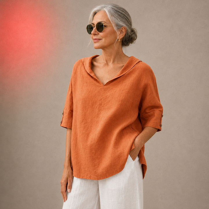 Renee - V-Neck Casual Linen Shirt