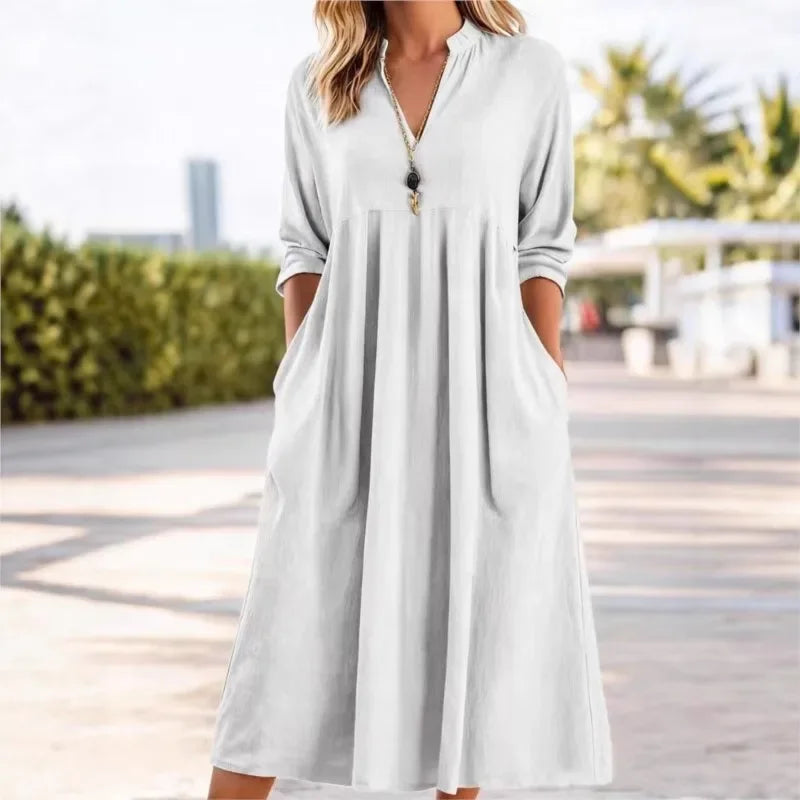 Roslyn™ - Linen A-Line Beach Dress