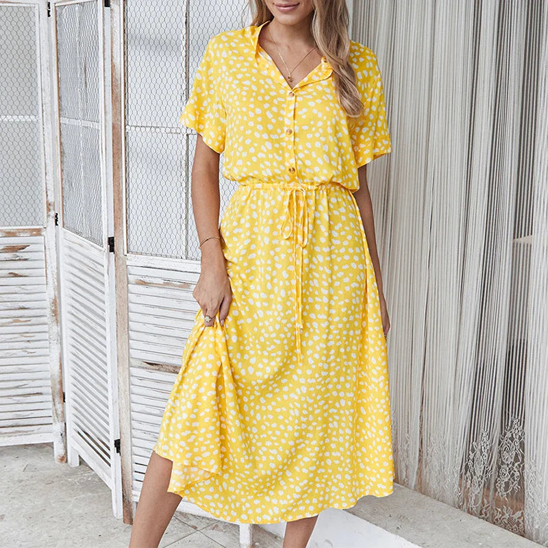 Pippa™ - Polka Dot Button Dress
