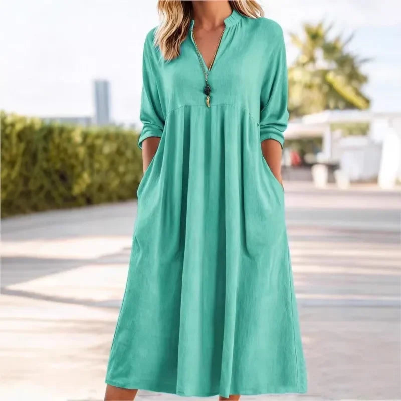 Roslyn™ - Linen A-Line Beach Dress