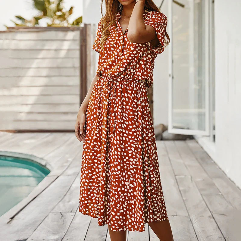 Pippa™ - Polka Dot Button Dress