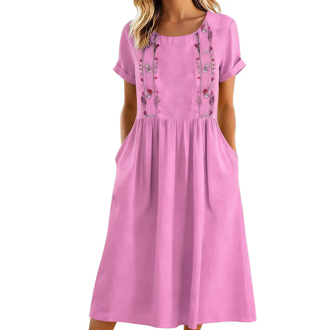 Ember™ - Linen Embroidered Dress