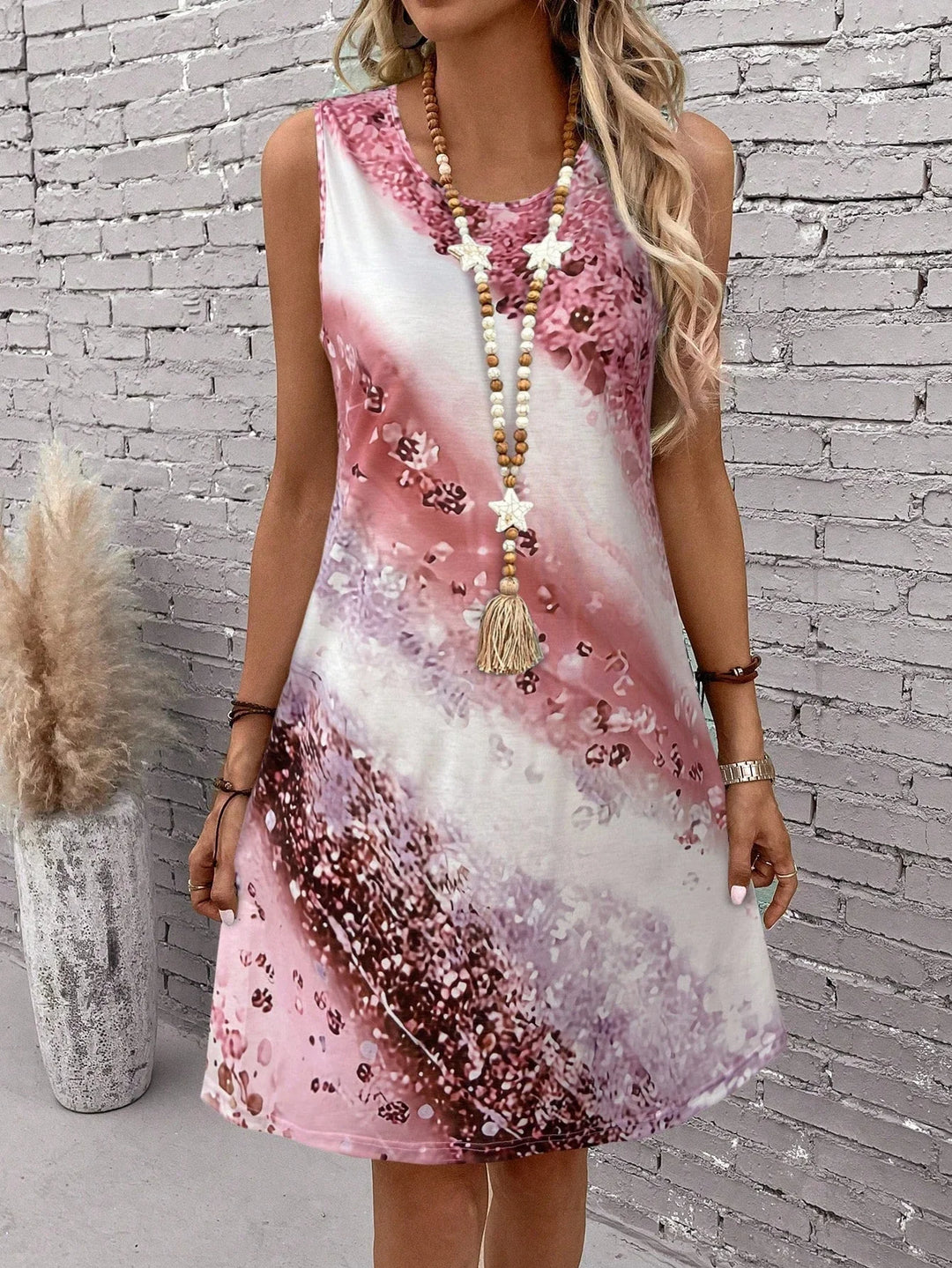Thea™ - Sleeveless Boho Print Dress
