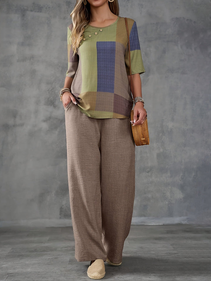 Elvara™ - Modern Patchwork 2-Piece Set