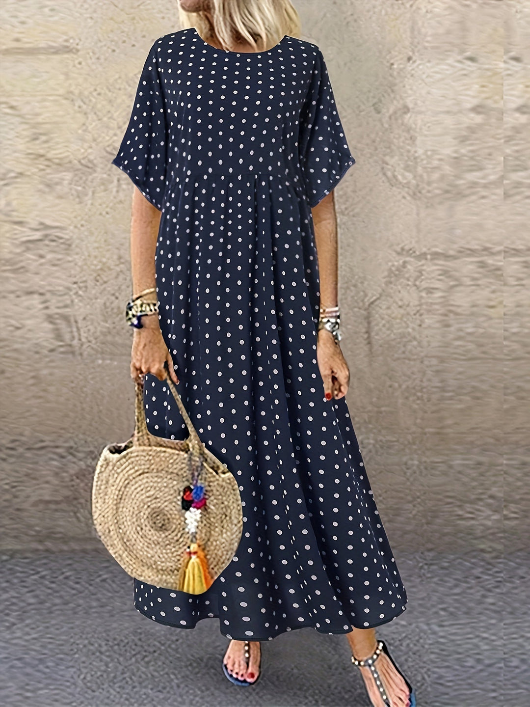 Dot™ - Retro Polka Dot Midi Dress